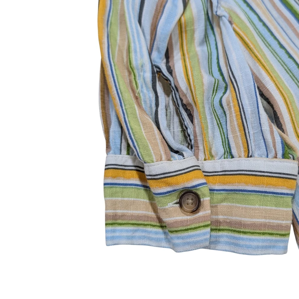 Lauren Conrad XL Colorful Vertical Stripe Top – Summer Festival Boho Chic Blouse - Picture 4 of 13
